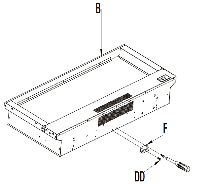 HOME DECORATORS COLLECTION SP6849 36 Inch Infrared Wall Mount Electric Fireplace - bracket