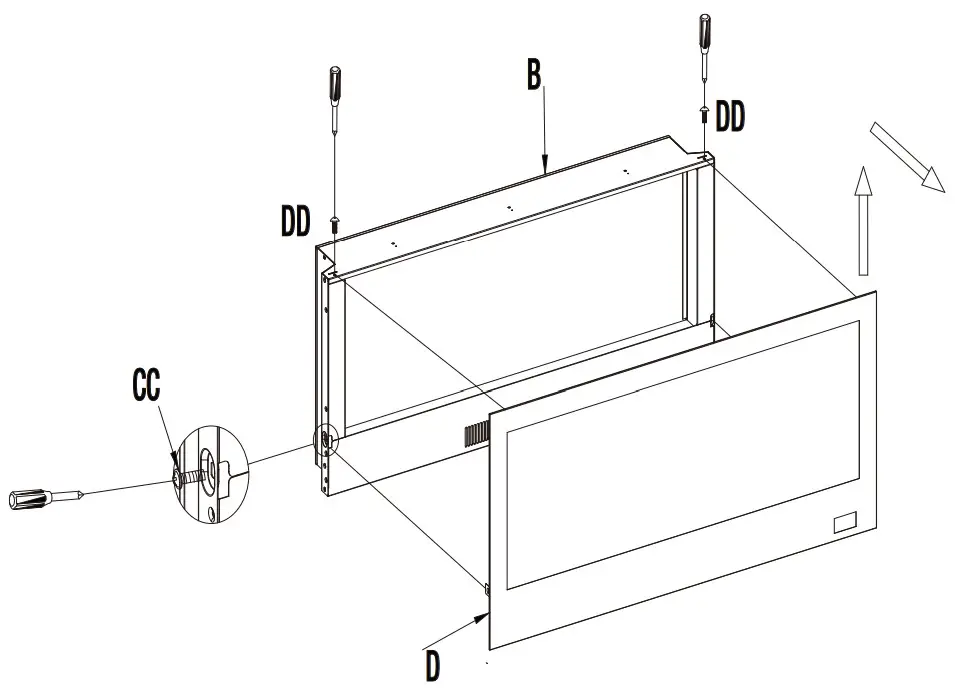 HOME DECORATORS COLLECTION SP6849 36 Inch Infrared Wall Mount Electric Fireplace - front glass