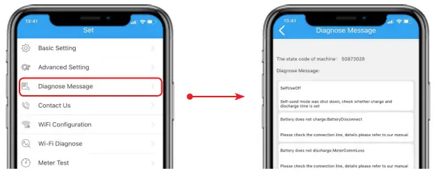 GOODWE PV Master App - DIAGNOSE