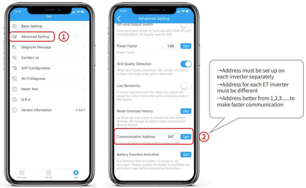 GOODWE PV Master App - inverter separately