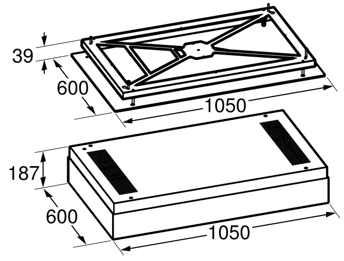GAGGENAU AC270101 Ceiling Mounted Ventilation System - Dimensions