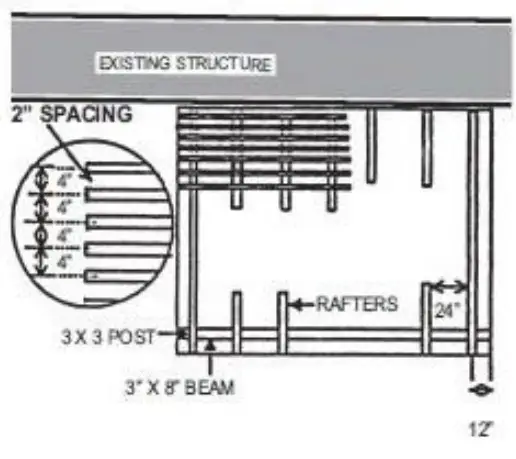 HERITAGE PATIOS Open Lattice Pergola Patio Cover -16