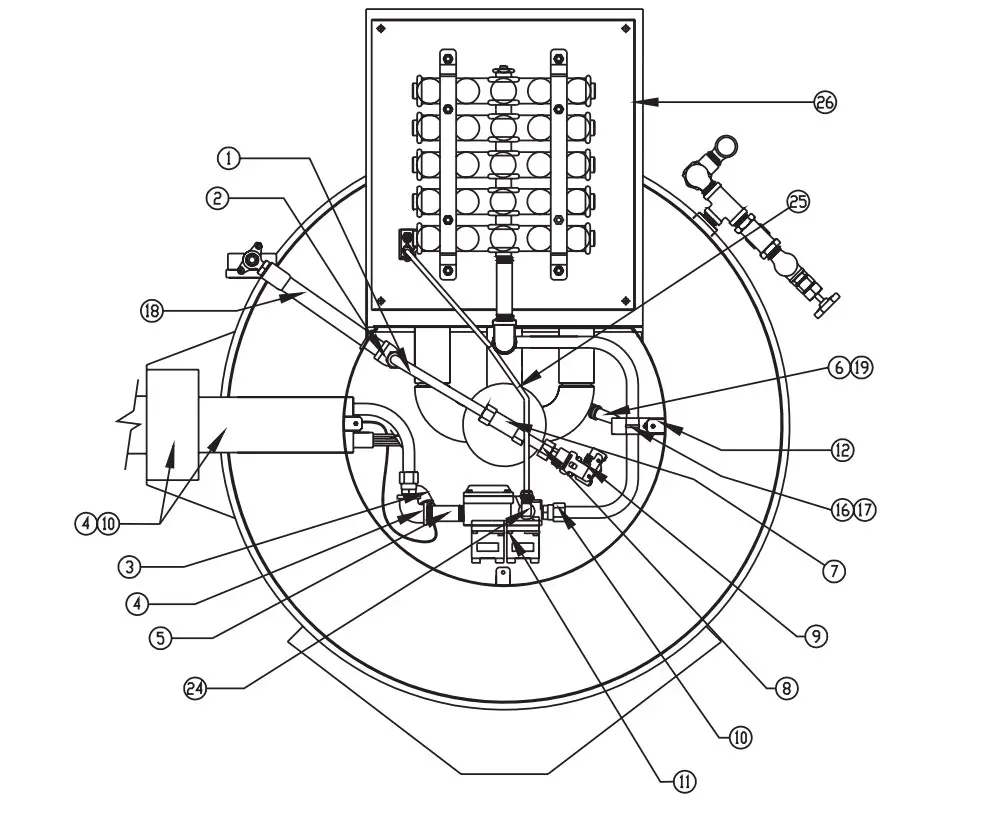 groen DH-20C 20 Gallon Steam Jacketed Tilting Kettle - Figure 9