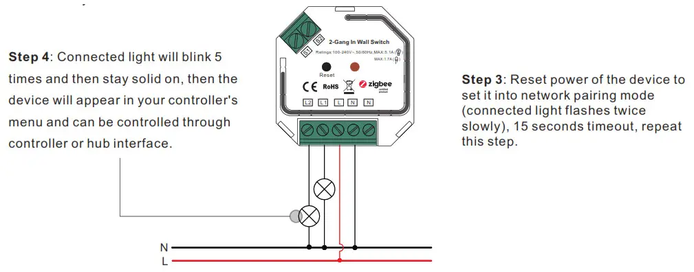 ZigBee AC 2-Gang In-Wall Switch SR-ZG9101SAC - Factory Reset through a Zigbee Remote (Touch Reset)