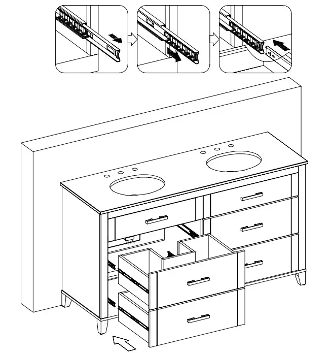 GLACIER BAY 60BV35083 60 Inch Farmhouse Bath Vanity - Figure 10