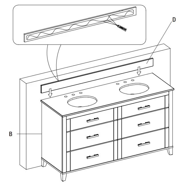 GLACIER BAY 60BV35083 60 Inch Farmhouse Bath Vanity - Figure 11