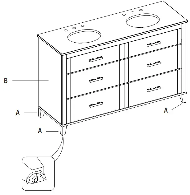 GLACIER BAY 60BV35083 60 Inch Farmhouse Bath Vanity - Figure 6