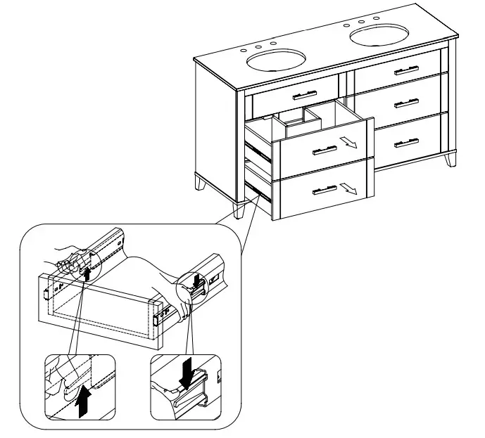 GLACIER BAY 60BV35083 60 Inch Farmhouse Bath Vanity - Figure 7