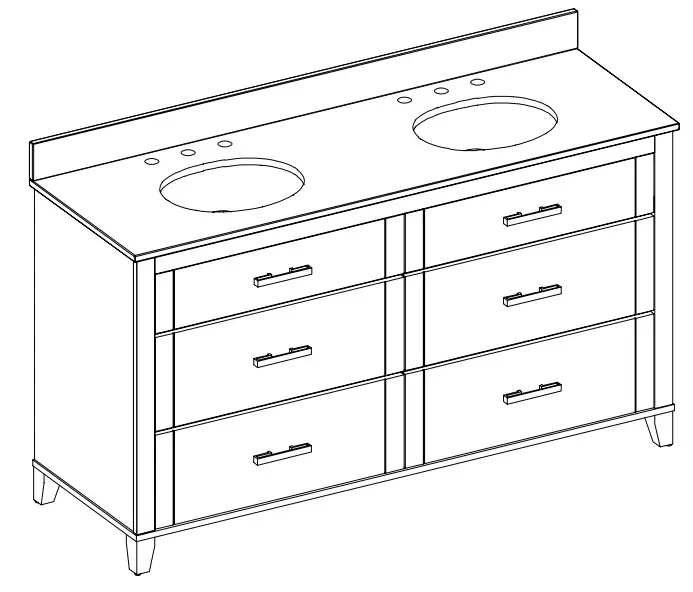 GLACIER BAY 60BV35083 60 Inch Farmhouse Bath Vanity