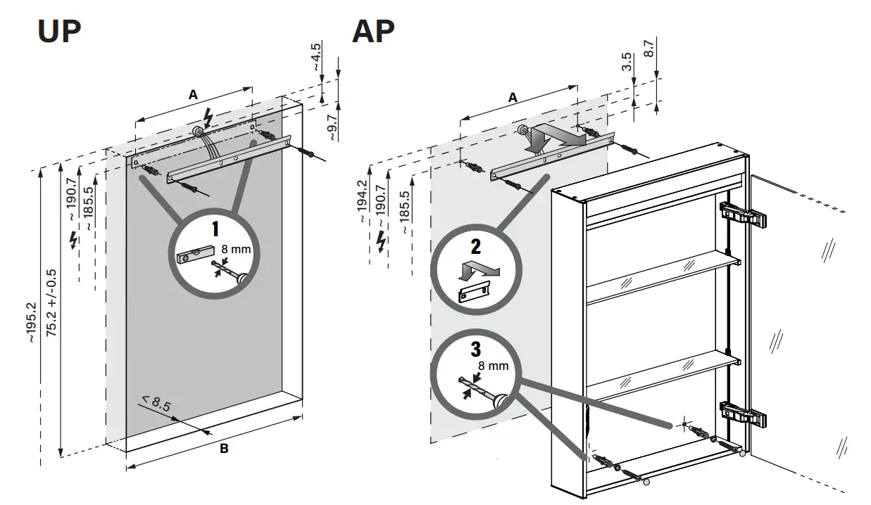 SCHNEIDER OBJECT Line Superior LED OBJECT Line Superior LED Mirror Cabinets - Figure 4