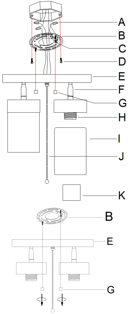 ZEVNI A04711 Ceiling Light - OUTLET BOX