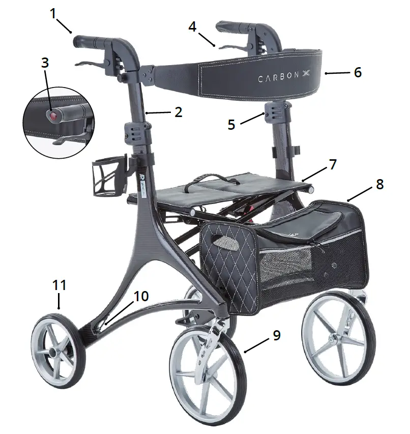 CareCo WA01081 Carbon X Rollator 1