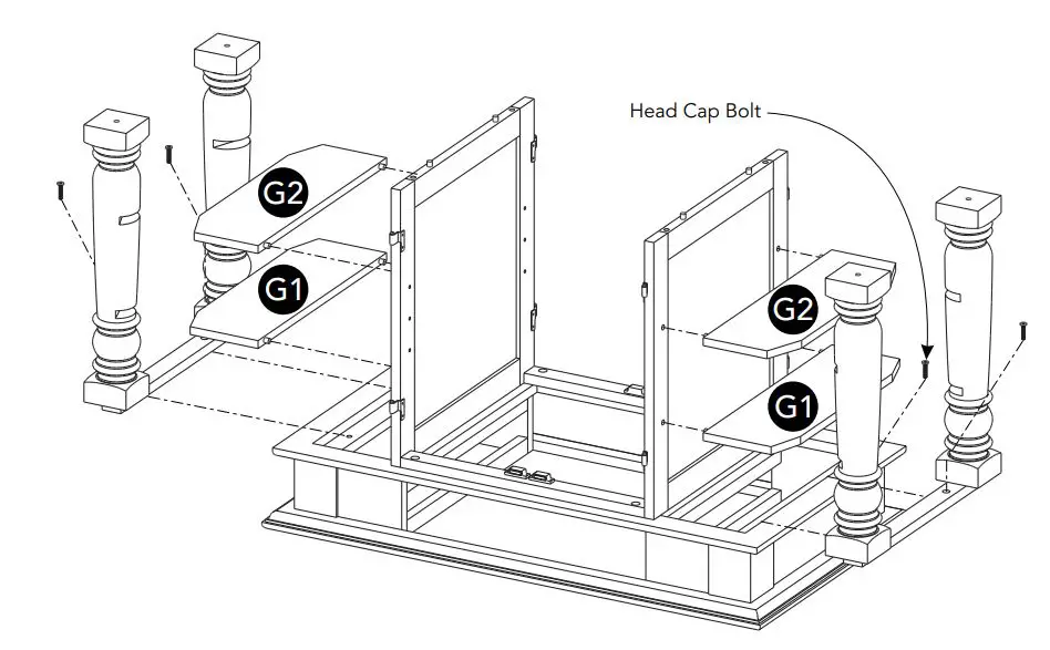 homestyles 5094-942 Kitchen Island Instruction Manual - Attach Shelves