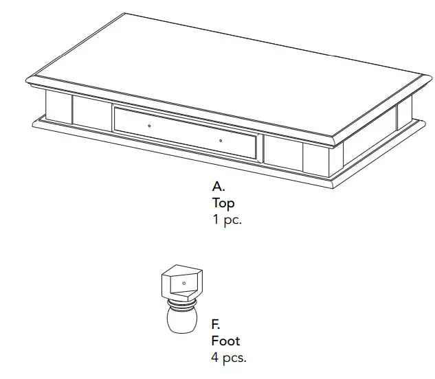 homestyles 5094-942 Kitchen Island Instruction Manual - Part List
