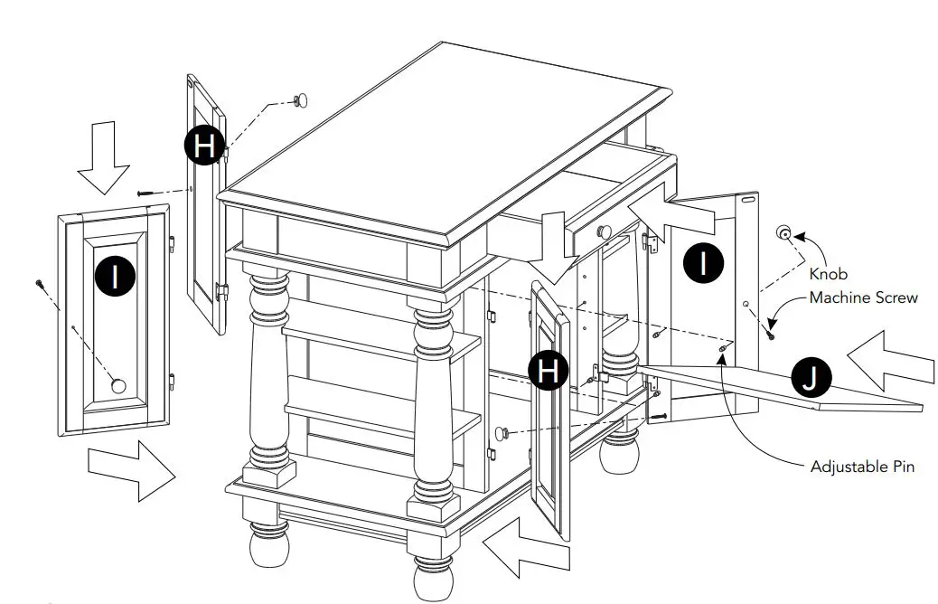 homestyles 5094-942 Kitchen Island Instruction Manual - Turn unit over to its upright position
