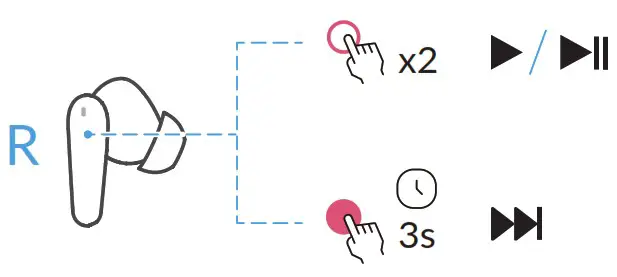 TCL MOVEAUDIO S180 True Wireless Earbuds - Music feature