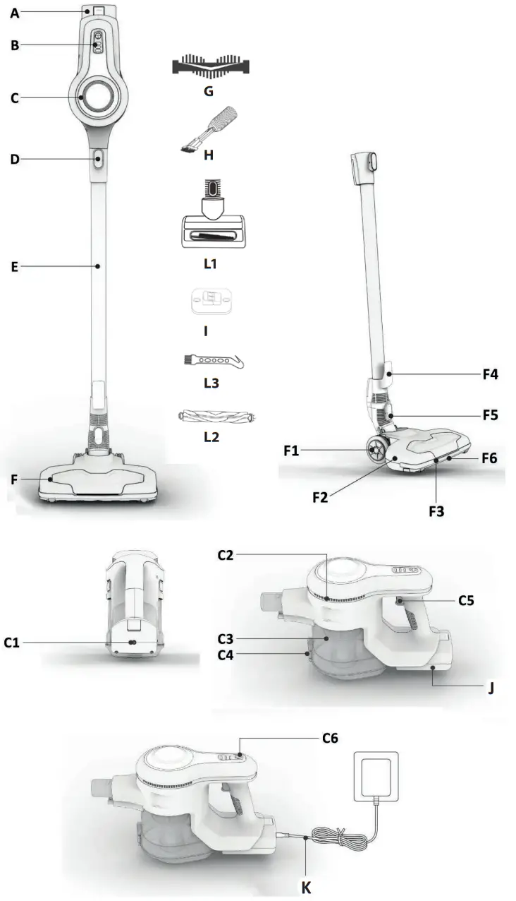 ECG VT 3620 2in1 Jean Wireless Vacuum Cleaner - Overview