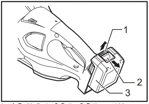 Installing or removing battery
cartridge