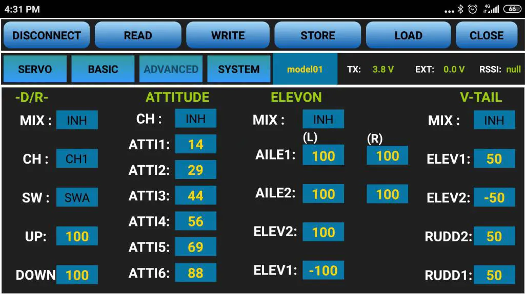 RadioLink RLKT081002 - ADVANCED Menu