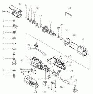 HARBOR FREIGHT 57808 2 Amp Variable Speed Oscillating Multi Tool - Diagram