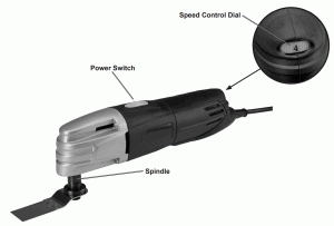 HARBOR FREIGHT 57808 2 Amp Variable Speed Oscillating Multi Tool - components and controls