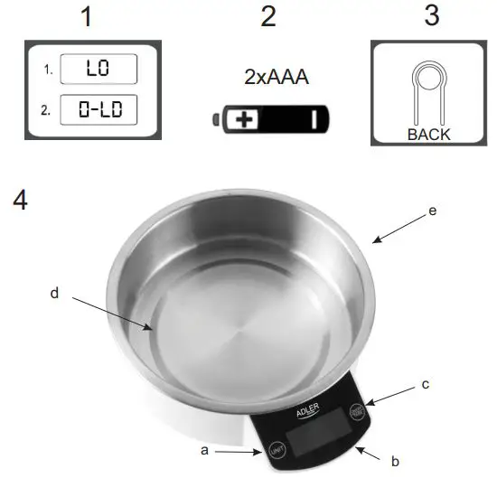 ADLER AD 3166 Electronic Kitchen Scale fig1