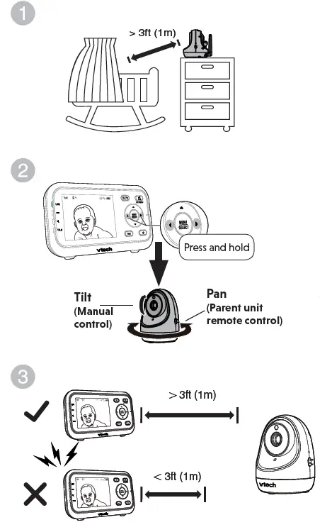 Positioning the baby monitor