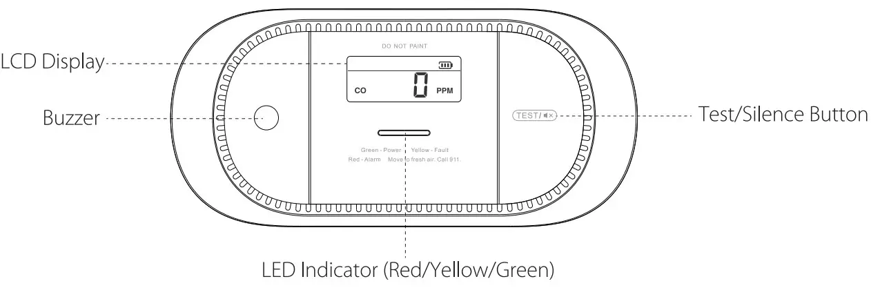 X-SENSE XC01-R Carbon Monoxide Alarm - product future