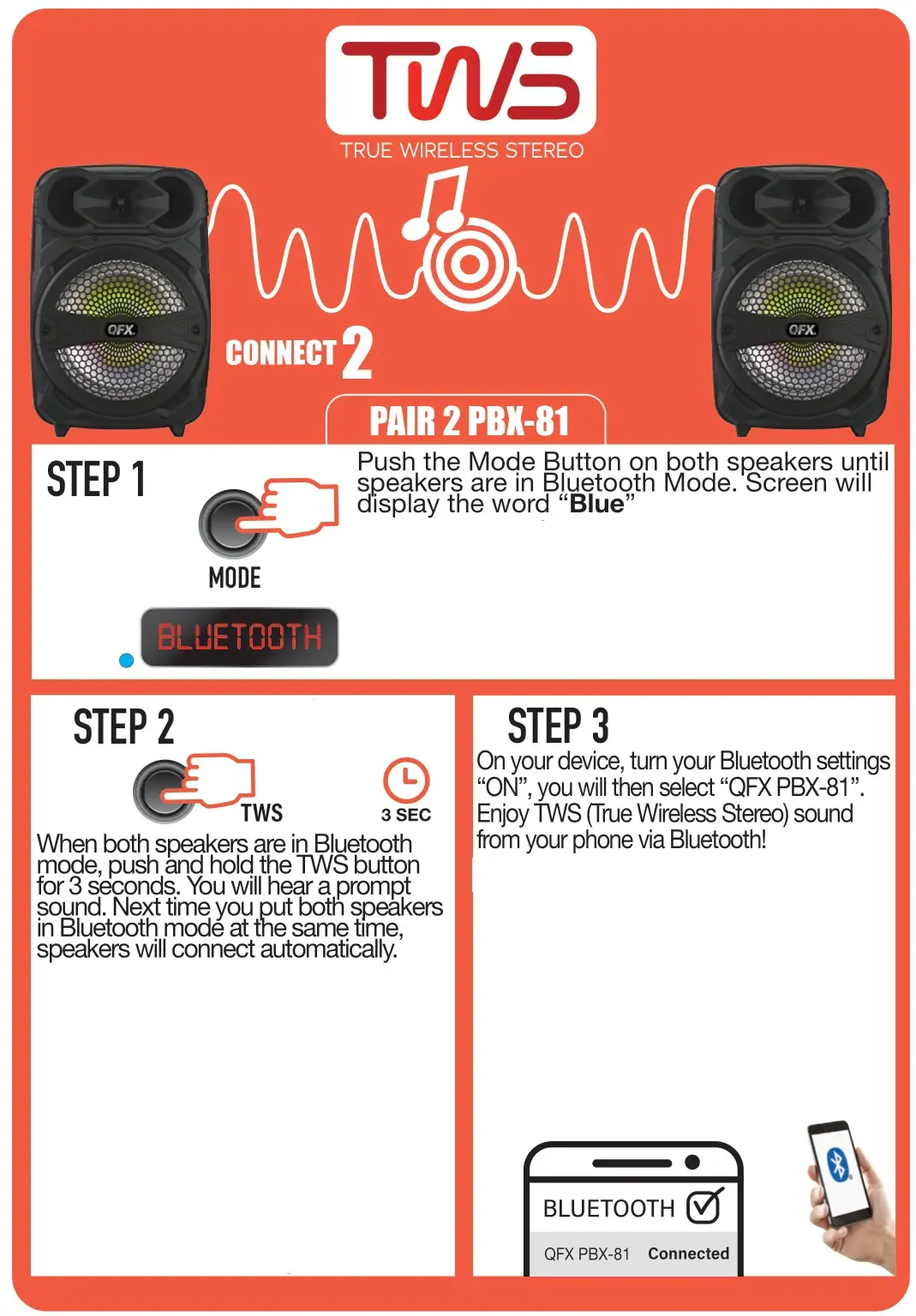 QFX PBX-81 100-240V Portable Speaker