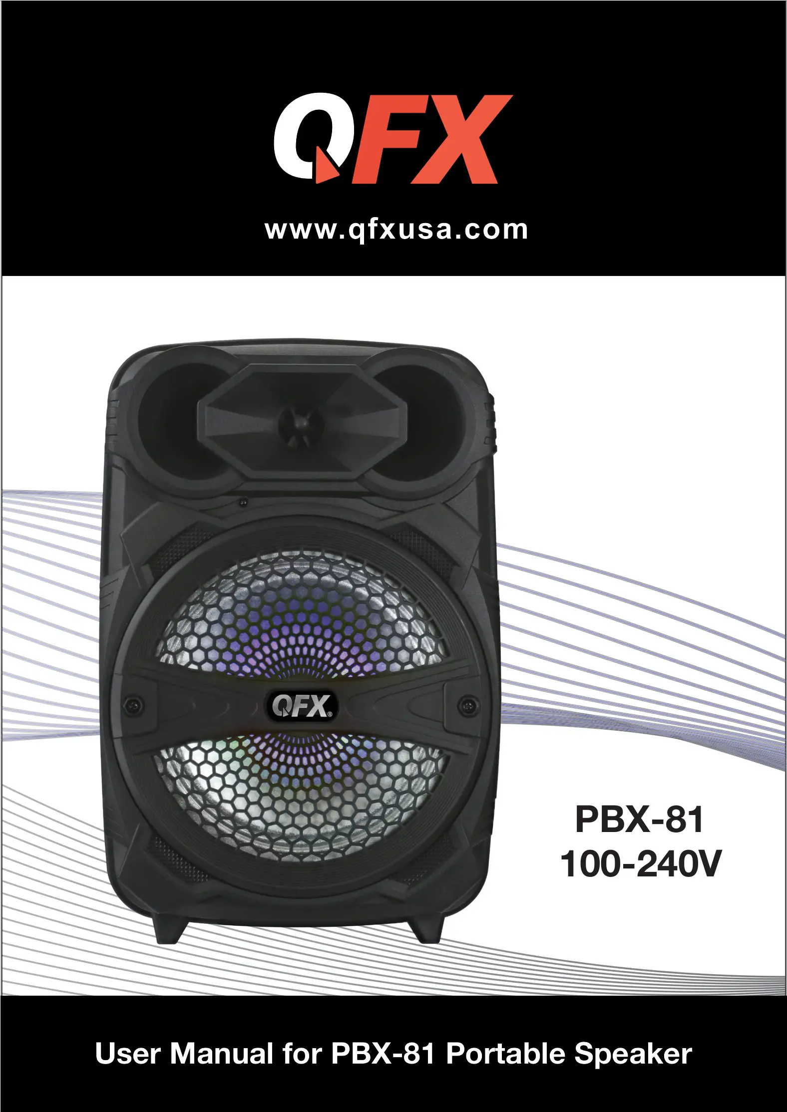 QFX PBX-81 100-240V Portable Speaker User Manual