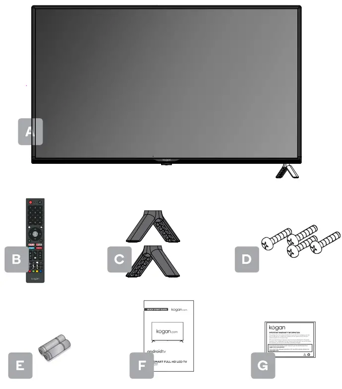 kogan KALED40RF9220STB RF9220 40 Inch Smart Full HD LED TV-COMPONENTS