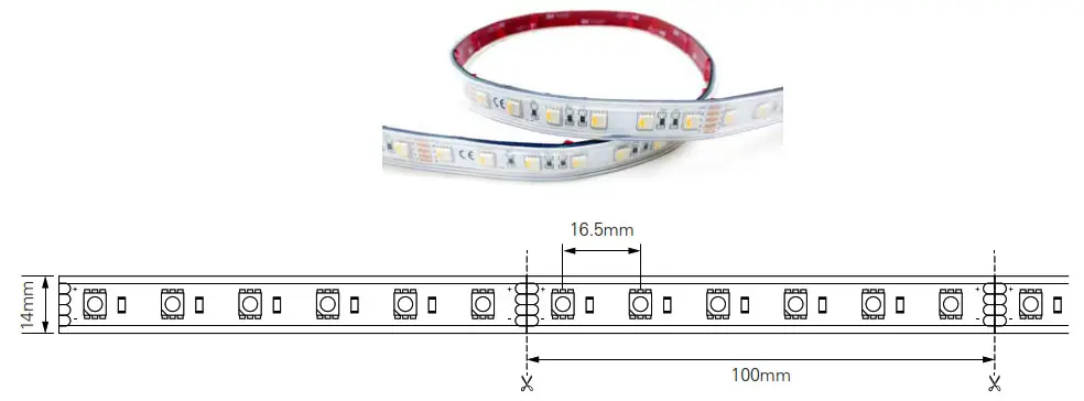 namron 3234681 LED Strip Instruction- LED STRIP 24V 5m RGBW IP65