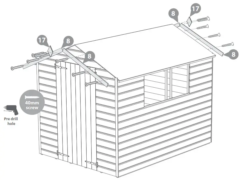 Mercia Garden OSB Apex - Attach the faiscas to the roof
