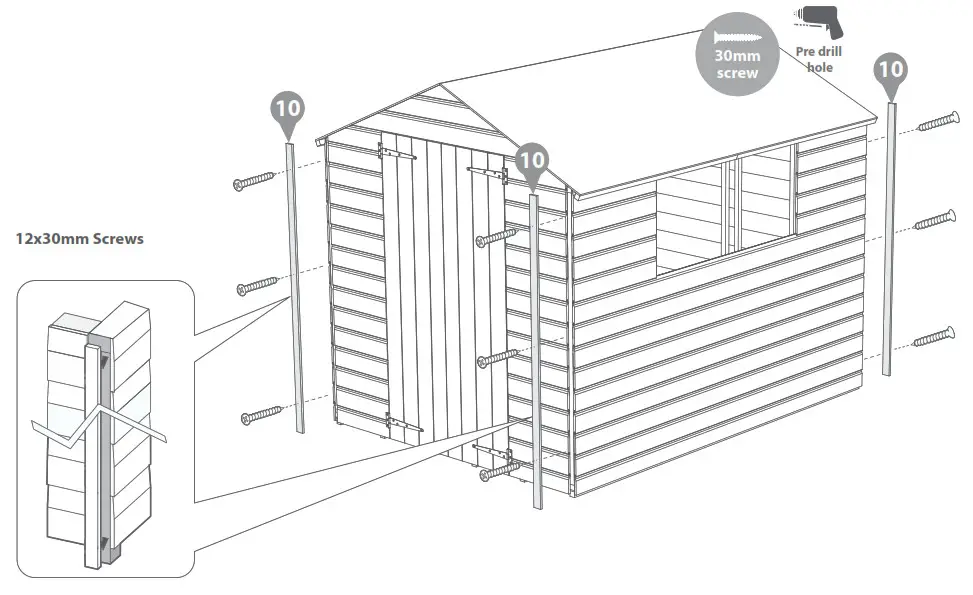 Mercia Garden OSB Apex - Fit the Cover Trims to the front