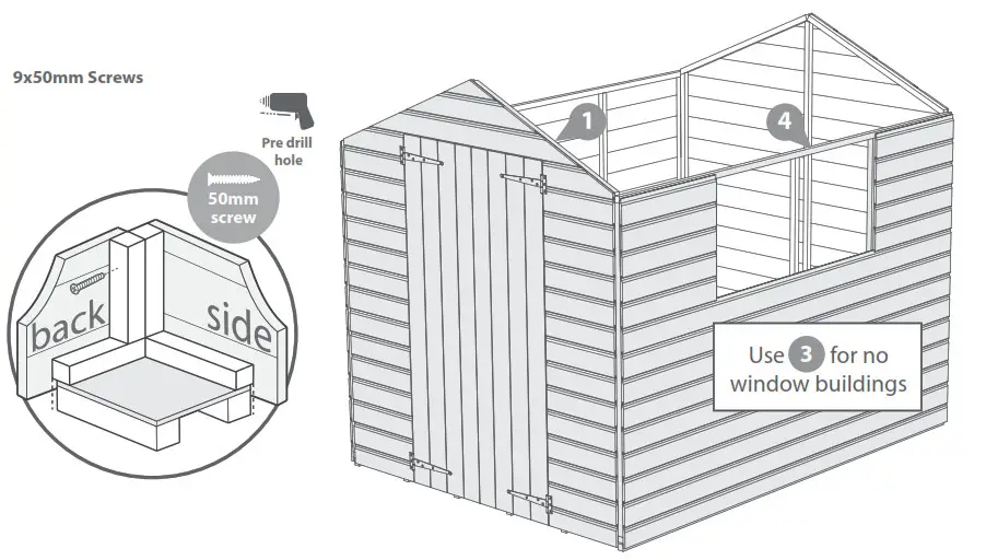 Mercia Garden OSB Apex - Fix the corners with 50mm 1