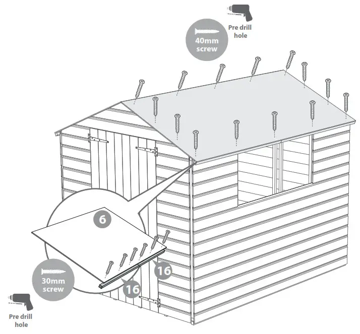 Mercia Garden OSB Apex - Fix two eaves frames to each roof sheet