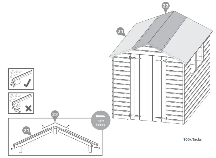 Mercia Garden OSB Apex - Step 7 Cut the felt into 2 sheets at 2490mm