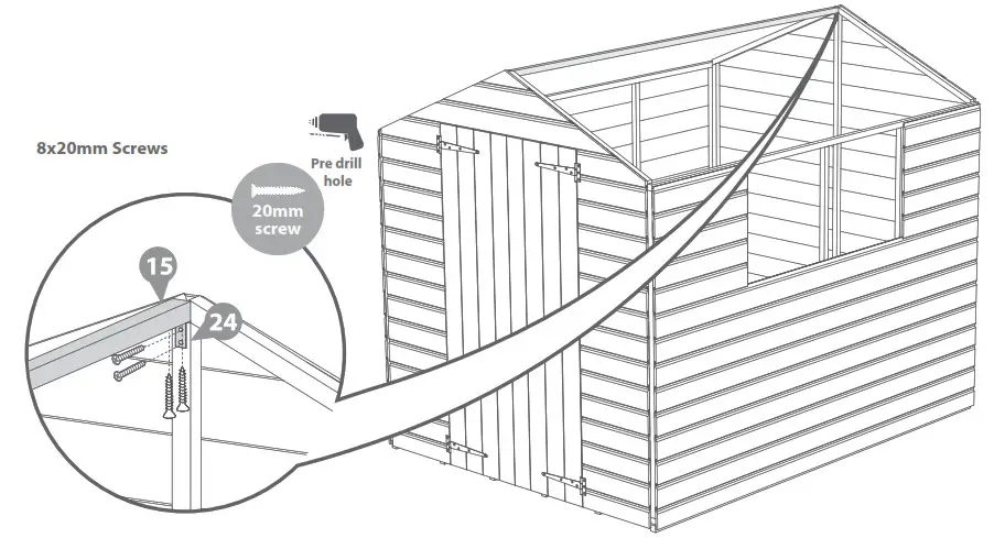 Place the ridge bar in between the front