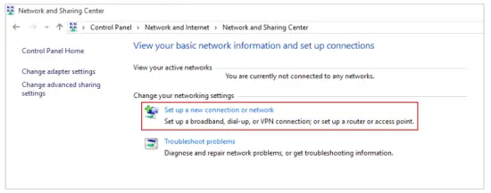 Set up a new connection