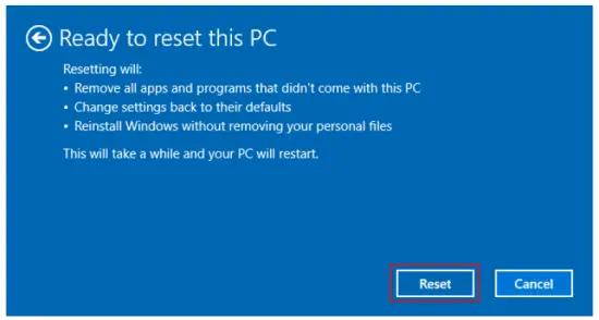Your apps will be removed