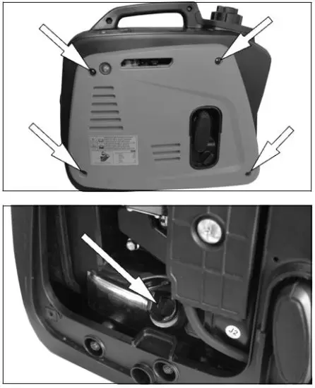 Clarke IG950D Leisure Inverter Petrol Generator - side maintenance