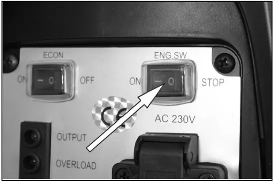 Clarke IG950D Leisure Inverter Petrol Generator - switch