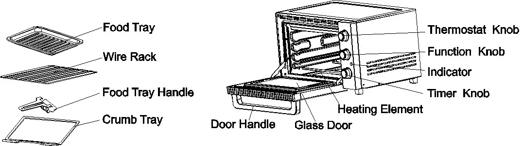 H Koenig FO20 Electric Oven - COMPONENTS