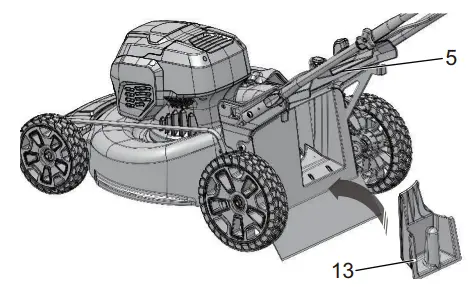 greenworksTOOLS LME455 48V 20-inch Self-Propelled Lawn Mower User Manual - INSTALL THE MULCH PLUG