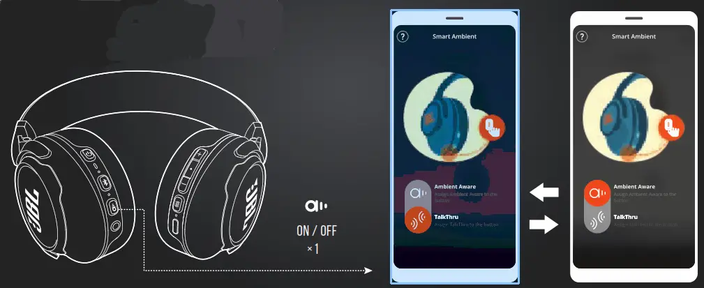 JBL CLUB 700 BT - Ambient Aware/Talkthru - Headphone & Mobile