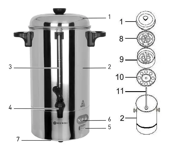 HENDI -208007- 10 -Liter- Percolator- fig 1