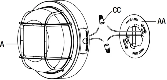 HAMPTON BAY 504081010 Round Coastal Light - electrical connections