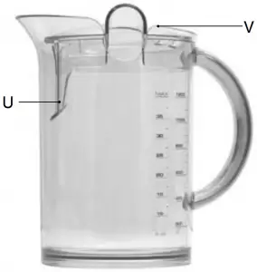 U. Built in froth separator & V. Juice jug lid