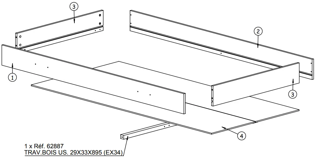 GAMI G84 400 Option Tiroir 190 Particleboard - 14