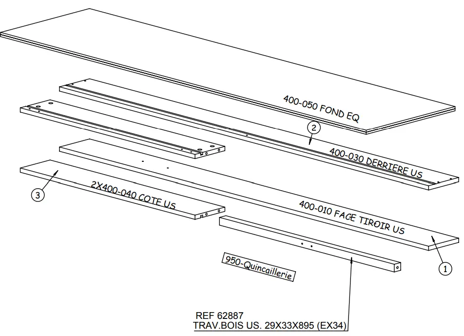 GAMI G84 400 Option Tiroir 190 Particleboard - 3